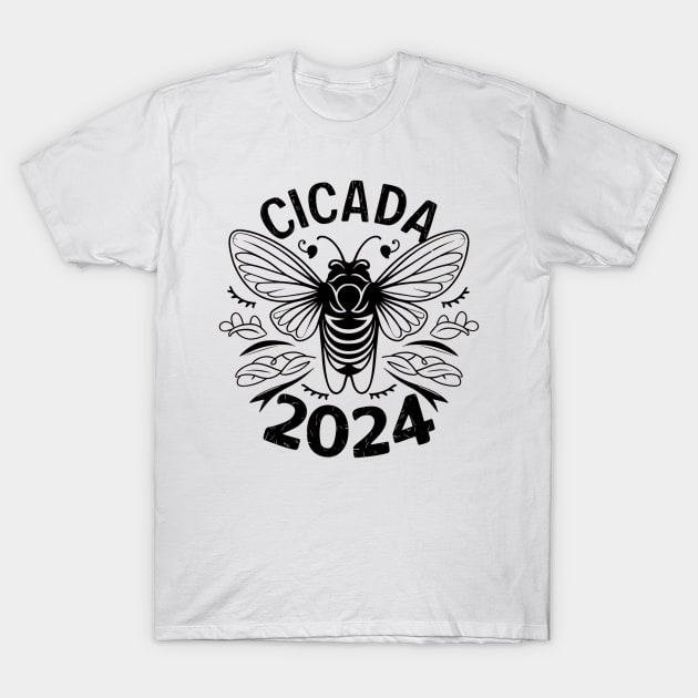 "Cicada 2024" Phenomenon,Simple design, white color,T-Shirt T-Shirt by AIEvolution